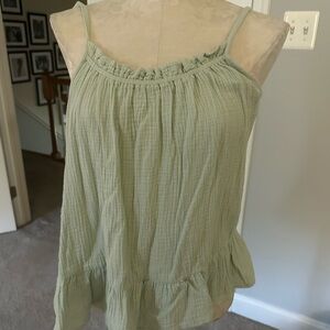 Magaschoni Green Ruffled Camisole Top
